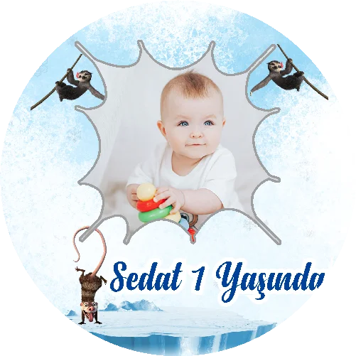 Buz Devri Temalı  Yuvarlak  Açacak Magneti